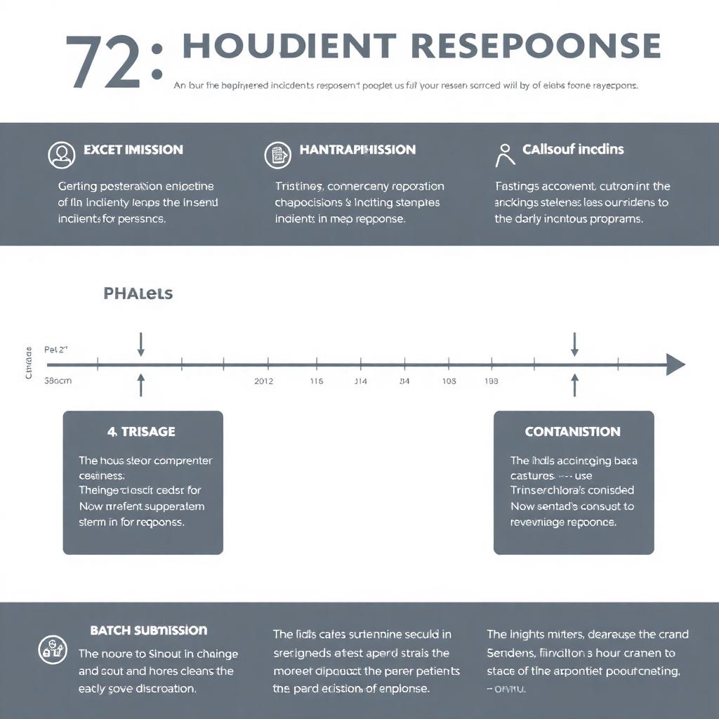 Timeline diagram showing the four phases of the 72-hour bulk review attack response: triage, containment, batch submission, recovery