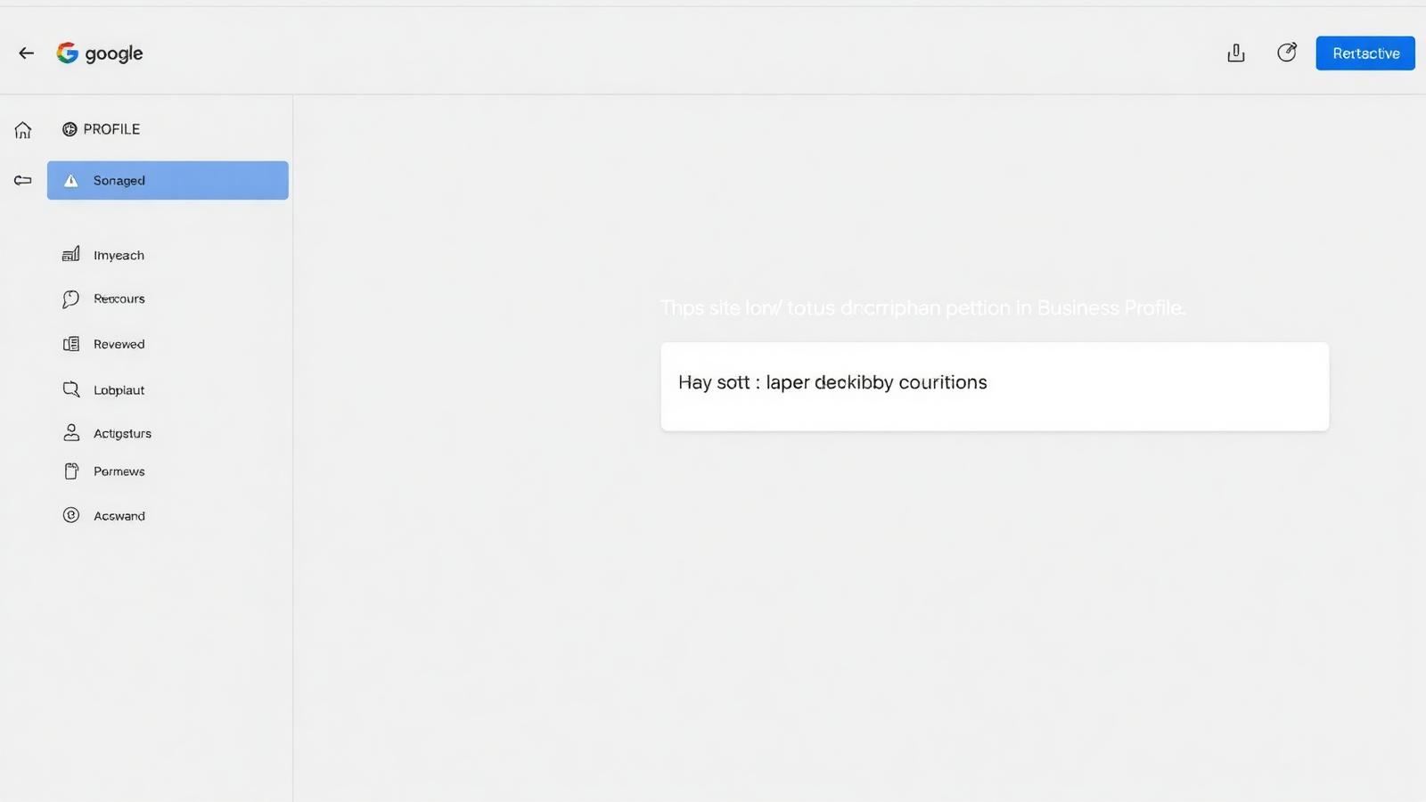 Google Business Profile description editor showing a 750-character text field