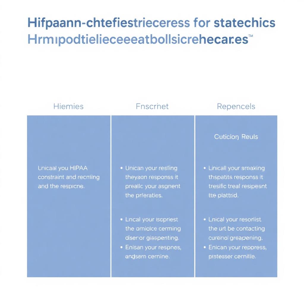 Decision matrix showing HIPAA constraints on the left, allowed response types in the middle, and removal-path options on the right