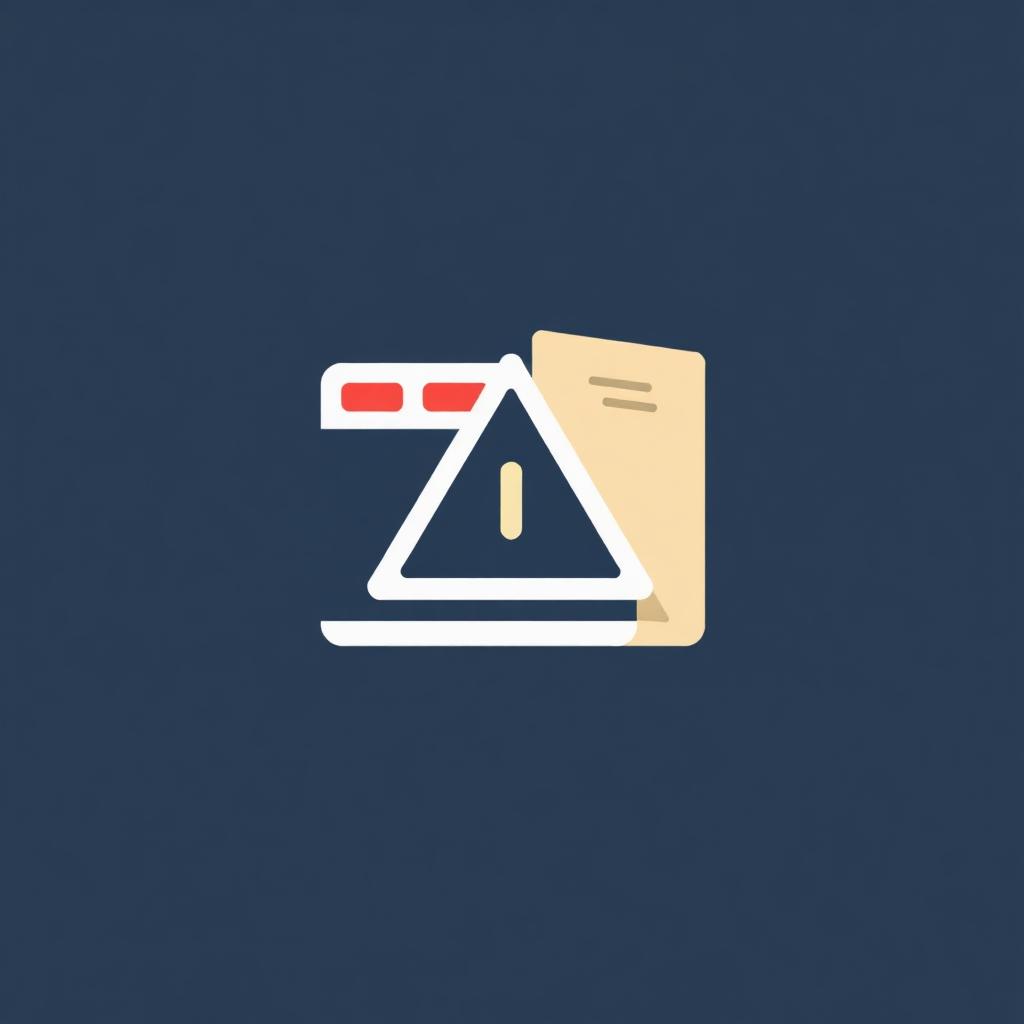 Editorial illustration of a photo icon with a warning triangle overlay against a 1-star review card